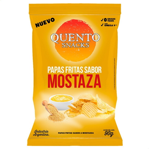 Papas Fritas Mostaza Quento Snacks 90g-18 Unidades