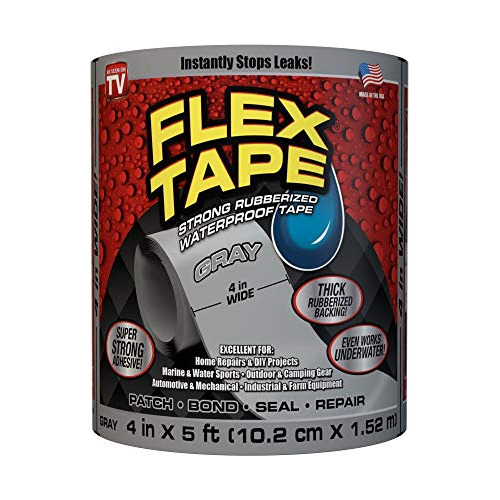 Cinta Flex Goma Impermeable 4  5' Gris Tx