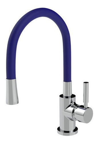 Grifería De Cocina Estalgrif Top Flex Monocomando Azul-cromo