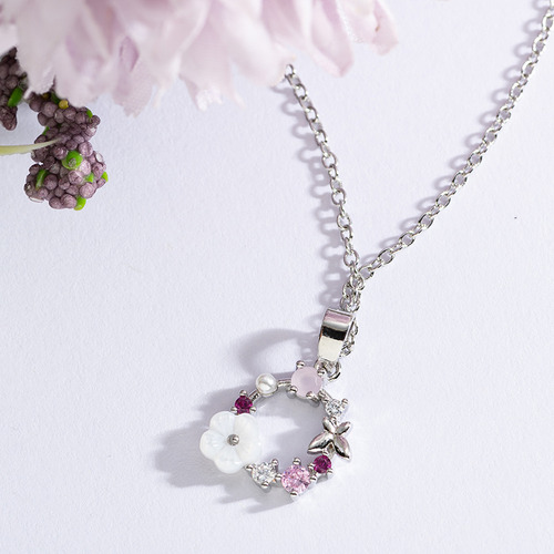 Collar Con Forma De Guirnalda Galvanizada Con Circonitas Lit