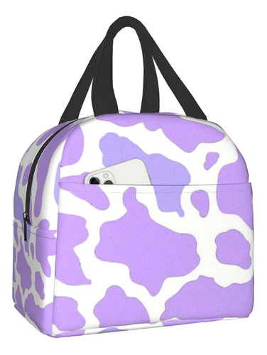 Fiambrera Morada Con Diseño De Vaca Bento, Bolsa De Viaje, P