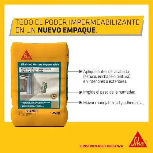 Sika 100 Mortero Impermeable Blanco 2kg