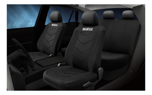 Set Fundas Cubre Asiento Sparco 9pcs Negro 431 Tela /r&r