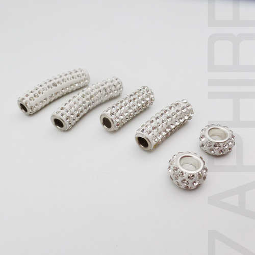 Pack X6 Dijes Donas Y Cilindros Con Strass Acero Por Mayor