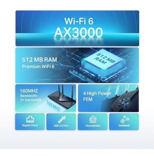 Imagen 5 de 6 de Router Inalambrico Tp Link Archer Ax55 Ax3000 Wifi 6 Gigabit