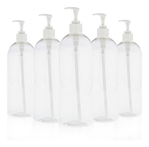 Botella De 1 Litro Paquete Con 5 Pz Con Dispensador Calidad Blanco
