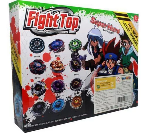 Kit 4 Beyblade Metal Fusion Pião C/super Lançador Brinquedos em