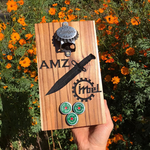 Imagem 3 de 3 de Abridor De Garrafa De Cerveja Magnético Simbolo Faca Imbel