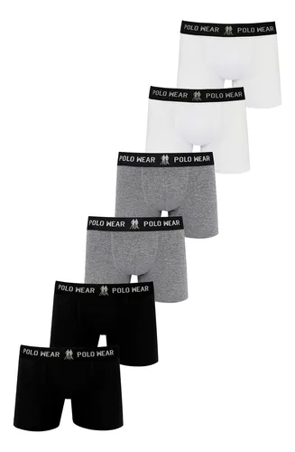 comprar Kit 6 Cuecas Boxer Algodão Polo Wear Sortido