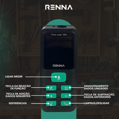 Trena Laser Digital Alta Precisão Profissional Ip54 Renna