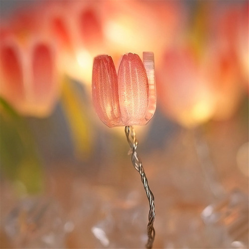Adornos Artificiales Con Forma De Tulipán Para Luces Nocturn