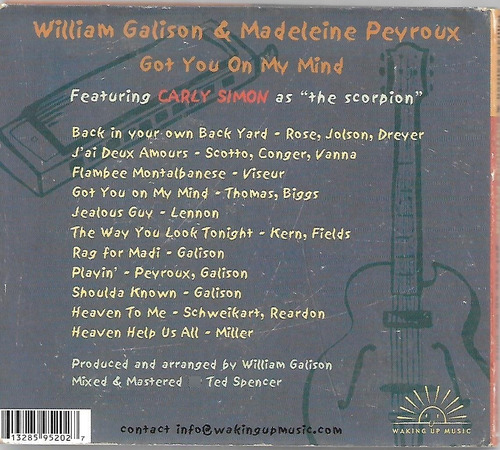 W35 - Cd William Galison E Madeleine Peyroux Get You On My (Usado)