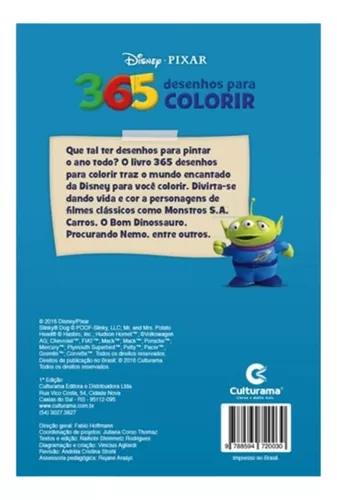 365 Desenhos para Colorir Disney Pixar