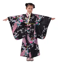 Comprar 2024 Lazhu Ropa Niñas Ropa Tradicional Kimono Japonés Bata