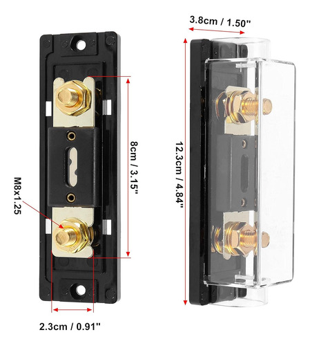2 Piezas 0 4 8 10 Awg En Línea Anl Portafusibles Automotrice