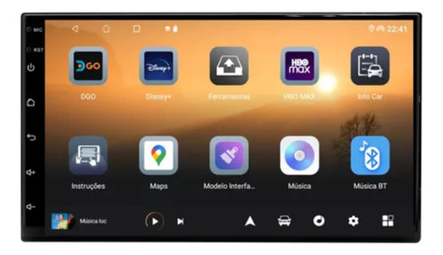 Multimídia Universal Adak 2ram 64gb Carplay Android Auto 7''