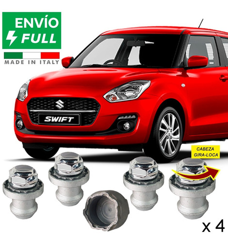 Kit 4 Birlos Seguridad 12 X 1.5  Nuevo Suzuki Swift Gls  - F