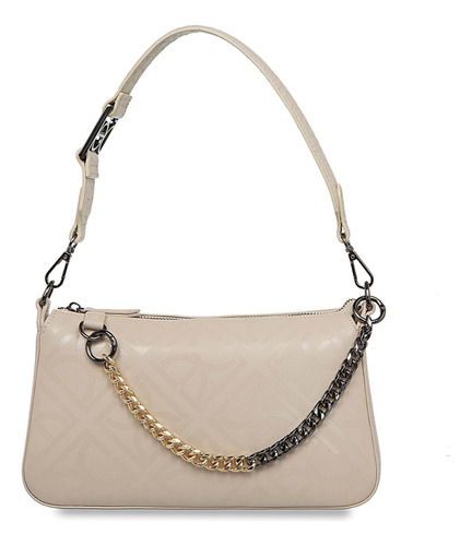 Lady Bag Cloe Para Mujer Detalle De Cadena A Dos Tonos Color Beige