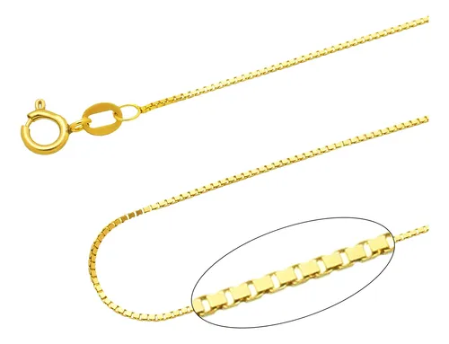 Corrente Veneziana Ouro 18kl 750 70cm Maciça 1,5gr Amarela