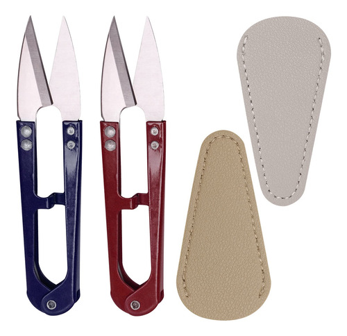 2 Pieza Mini Tijera Coser Cuero Para Cubierta Vaina Hilo U