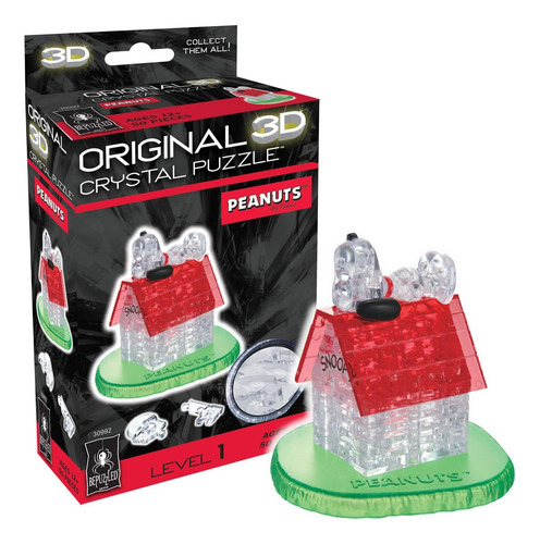 Bepuzzled 3d Crystal Puzzle - Snoopy And House Assembly Brai