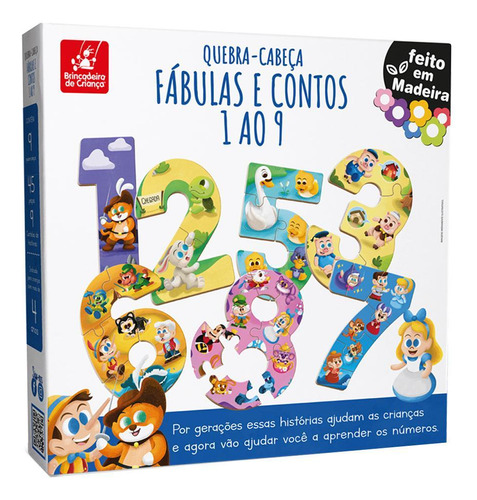 Quebra-cabeça Fábulas E Contos 1 Ao 9 Brinquedo Infantil