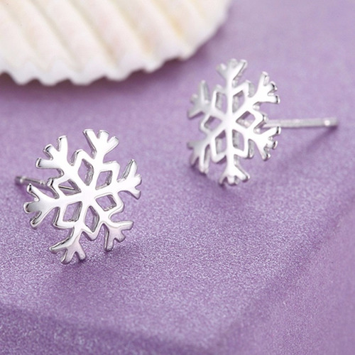 Imagen 5 de 7 de Aretes Frozen Nieve Escarcha Copo Cristal D Hielo Ramifi Aym