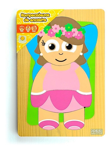 Rompecabezas Hada 5 Piezas De Madera Juego Pipikuku