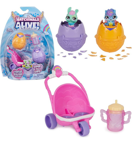 Set De Juego Hatchimals Alive Con Cochecito Y 2 Huevos Eclos