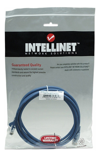 Cable De Red Intellinet 318983 Cat 5e 2mts Azul
