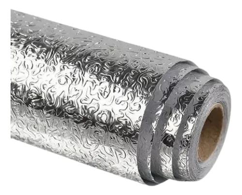 Aluminio Vinilo Adhesivo Cocina 60cm X 10 Mts Papel Tapiz