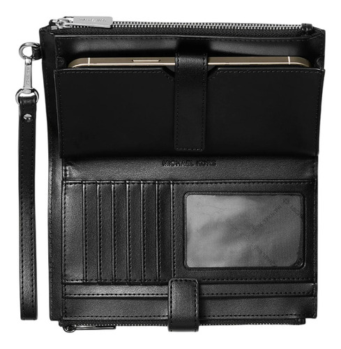 Cartera Michael Kors Shell Mujer Jet Set Large Original Negro Monograma