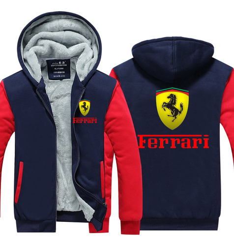 Chaqueta Polar De Invierno Con Logo Estampado Ferrari