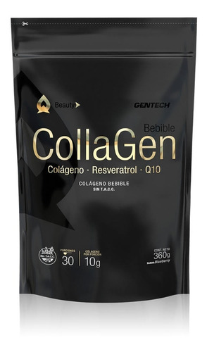 Gentech Collagen Coenzima Q10 Colageno Bebible 30 Sobres
