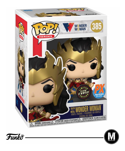 Funko Pop Death Metal Wonder Woman #385 Exclusive Glow Chase