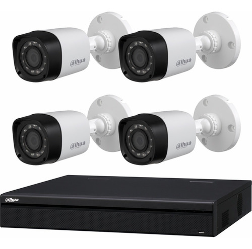 Kit Seguridad Dahua Full Hd Dvr 4 + 4 Camaras Infrarrojas Bullet Exterior O Domo Interior + Ip Celular Cctv P2p