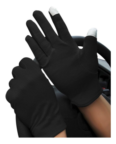 Guantes P/conductor Jiahg, Protección Uv, Talla Única, Negro