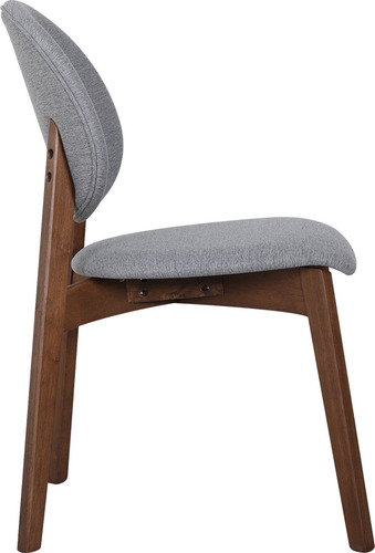 Silla Comedor Madera Nogal Tapiz Gris Minimalista Moderna Diseño De La Tela Liso