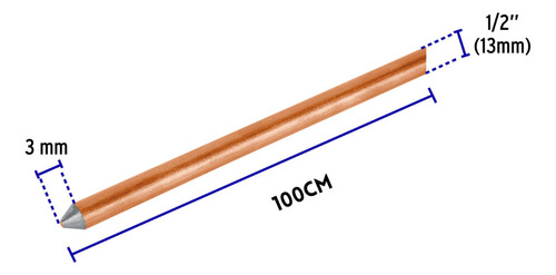 Kit De Varilla Para Tierra Física 1/2 X 1m Con Conector