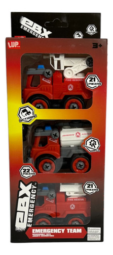 Juguete Niño Carros Armables Vehículos Kit Didáctico Bombero