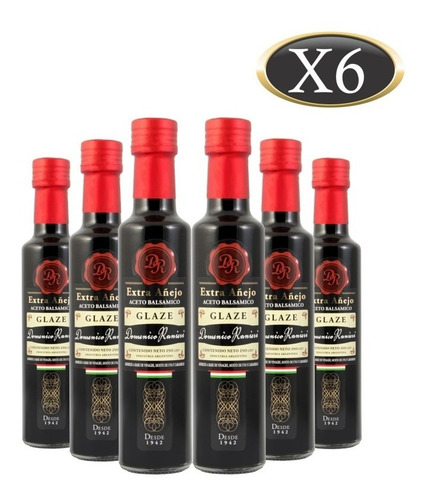 Imagen 1 de 7 de Aceto Balsámico Glazé Domenico Ranieri Botella 250 Ml X 6 U