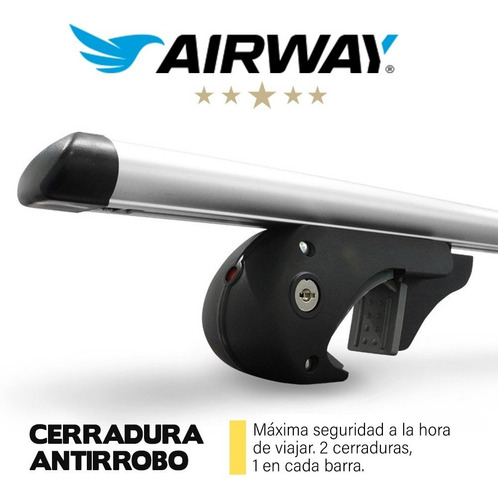 Imagen 6 de 9 de Porta Equipaje Autos Aluminio Cerradura Antirrobo Tracker