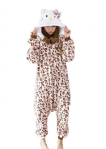 Pijama Disfraz Kigurumi Hello Kitty Leopardo Polar Adultos