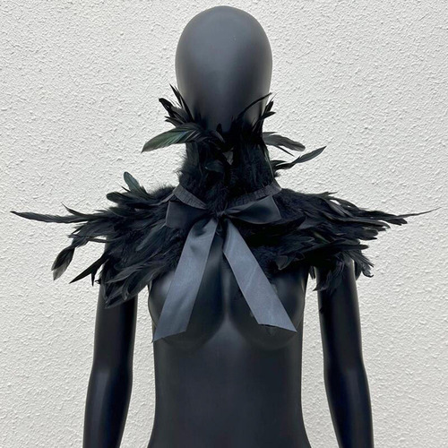 Chal De Plumas, Bufanda Victoriana Para Fiesta De Halloween,