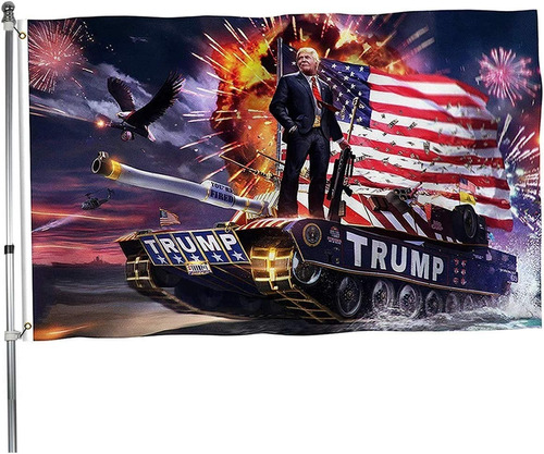 Bandera Donald Trump Tanque De Guerra 150 Cm X 90 Cm