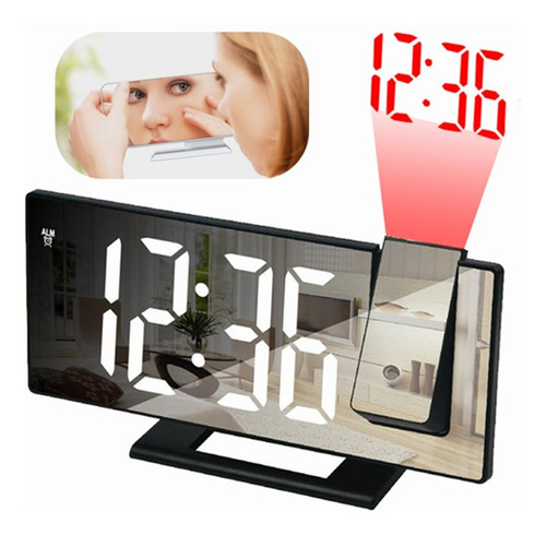 Reloj Digital Led Reflector Rojo  Despertador Alarma 