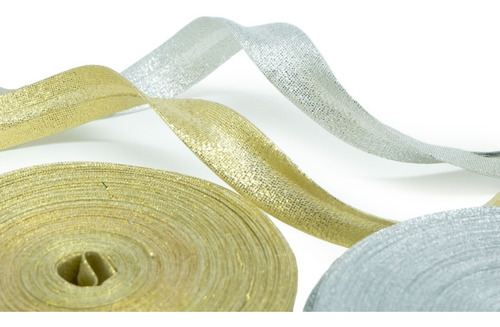 Imagen 7 de 9 de Cintas Bies Lame Lurex 18mm Marca Dorsa X 25 Metros