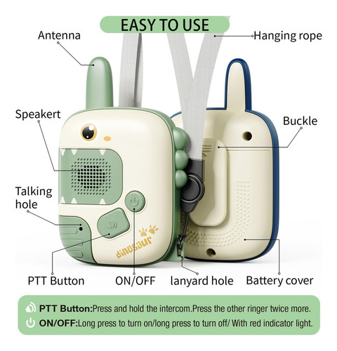 Walkie Talkies Para Niños:juguetes De Dinosaurios Para Niños