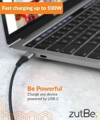 Cable Trenzado Usb-c De Zutbe Shield Con Kevlar Usb-c A Usb-