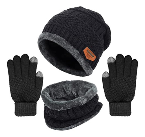 Conjunto De Guantes De Punto De Invierno, Gorro De